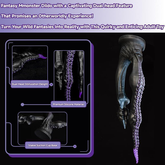 Фантазийный дилдо с двумя головками и сильной присоской