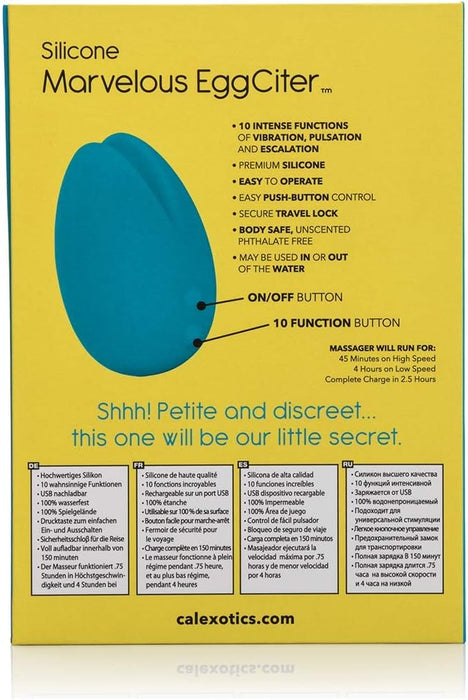 Marvelous EggCiter – изящный синий вибратор с сильной присоской и 10 режимами