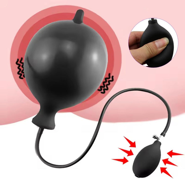 Regulējams uzpūšams silikona anālais plug ar ērtu un drošu dizainu