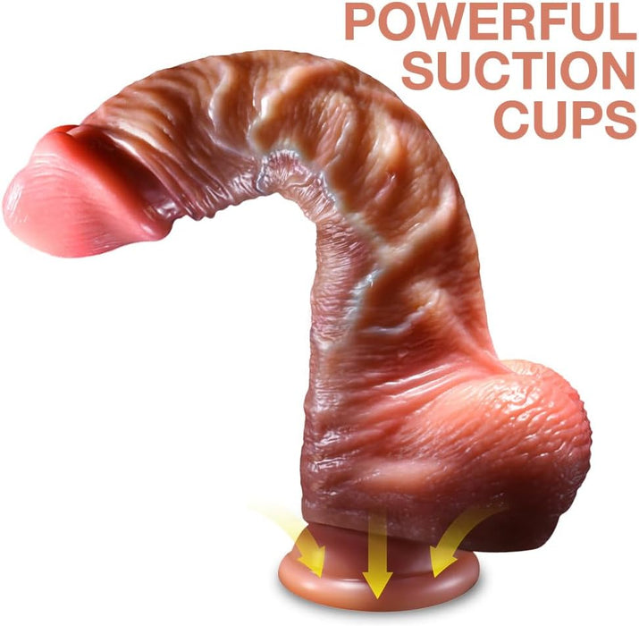 Реалистичный 18 см силиконовый дилдо с сильной присоской