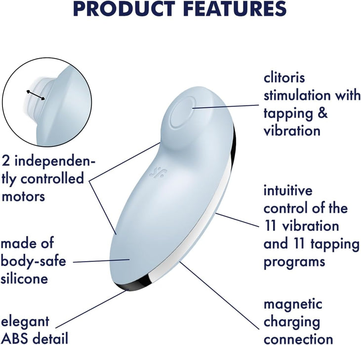 Tap & Climax 2 – 11 cm vibrators ar sitiena funkciju un diviem motoriem
