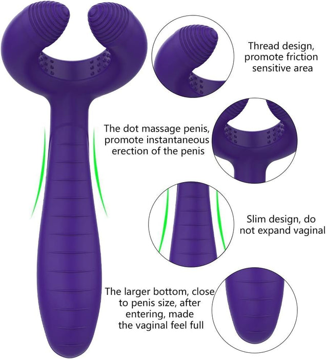 Silikona trīskāršs vibrators pāriem ar 7 režīmiem – Klitoram un G punktam