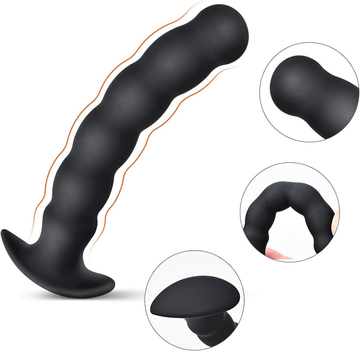 Силиконовый анальный плаг с спиральной формой и с сильной присоской, комплект из 2 размеров