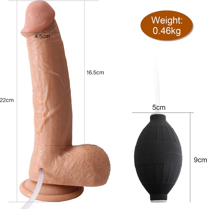 Dabisks Realistisks Dildo ar Šļakatu Funkciju un Piesūcekni