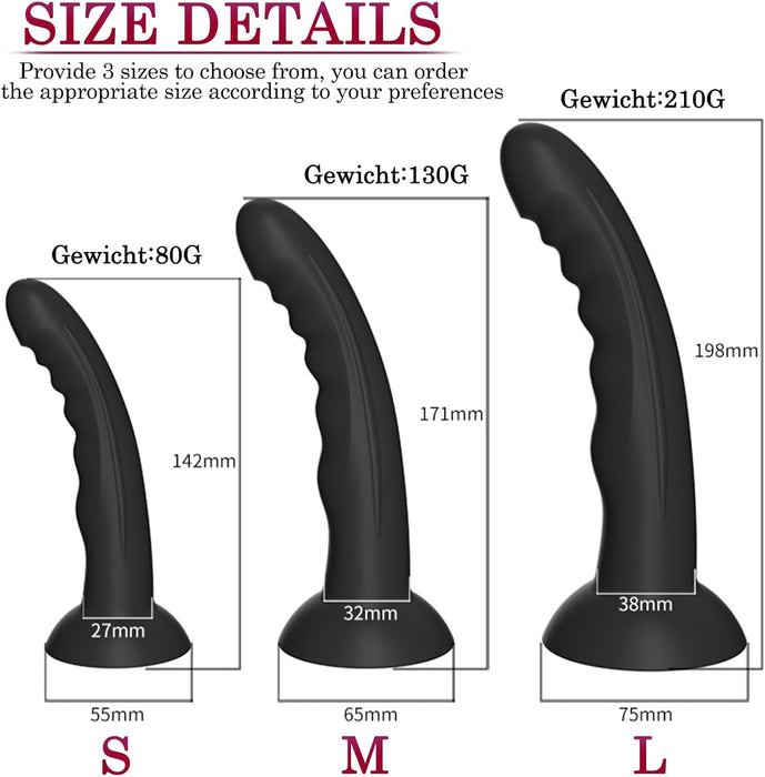 Izliektas dildo ar spēcīgu piesūcekni – S izmērs