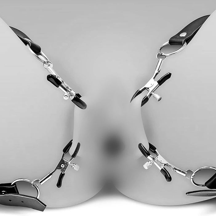 4-в-1 зажимы для сосков с цепочкой, с сильной присоской