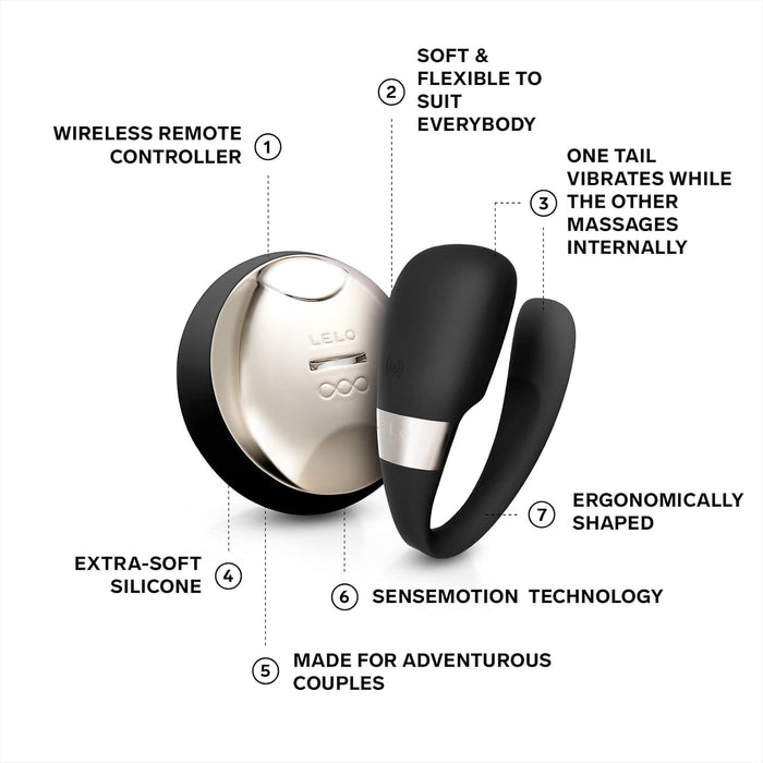 TIANI 3: U-образный массажер для пар с дистанционным управлением и сильной присоской