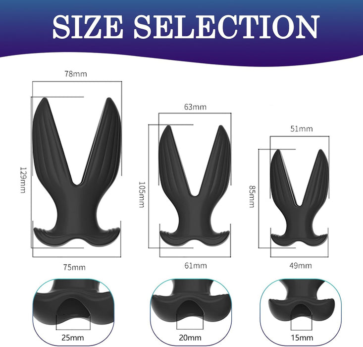 Набор из 3 анальных туннельных плагов с сильной присоской – силиконовые расширители