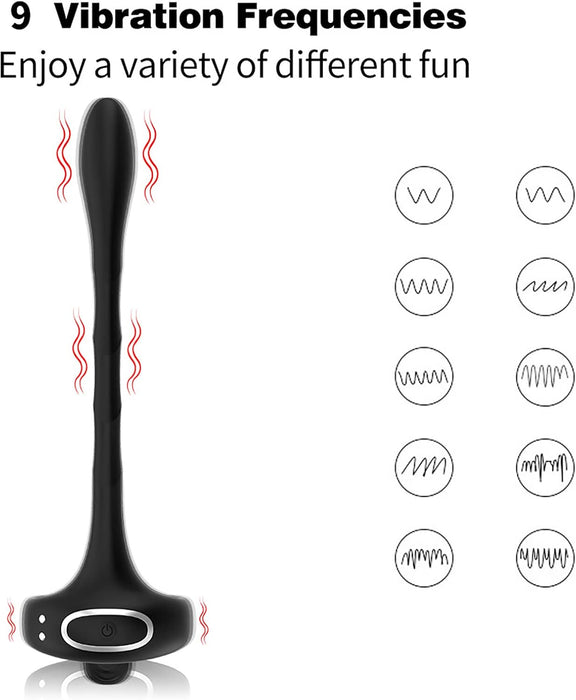 Массажер простаты с вибратором и пенис-кольцом с сильной присоской