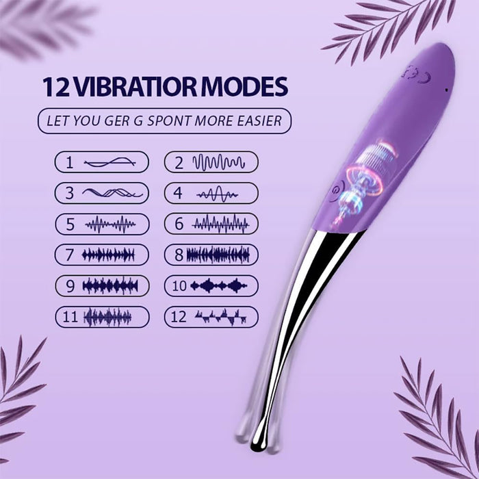 Kompakts vibrators ar 12 vibrācijas režīmiem un klusā darbībā