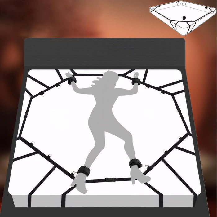 Набор SM Бондаж с Наручниками и Фиксаторами для Ног, Маска для Глаз и Интимные Игрушки для Пар