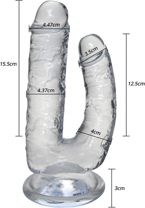 Реалистичные двойные дилдо с сильной присоской и гибкостью