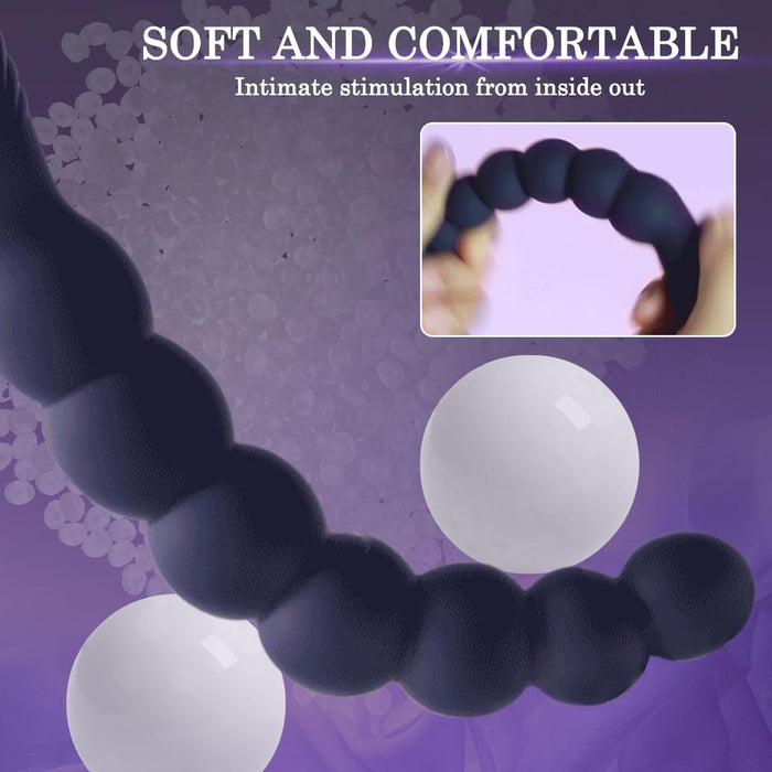 Анальная пробка с 7 шариками и 10 режимами вибрации с сильной присоской