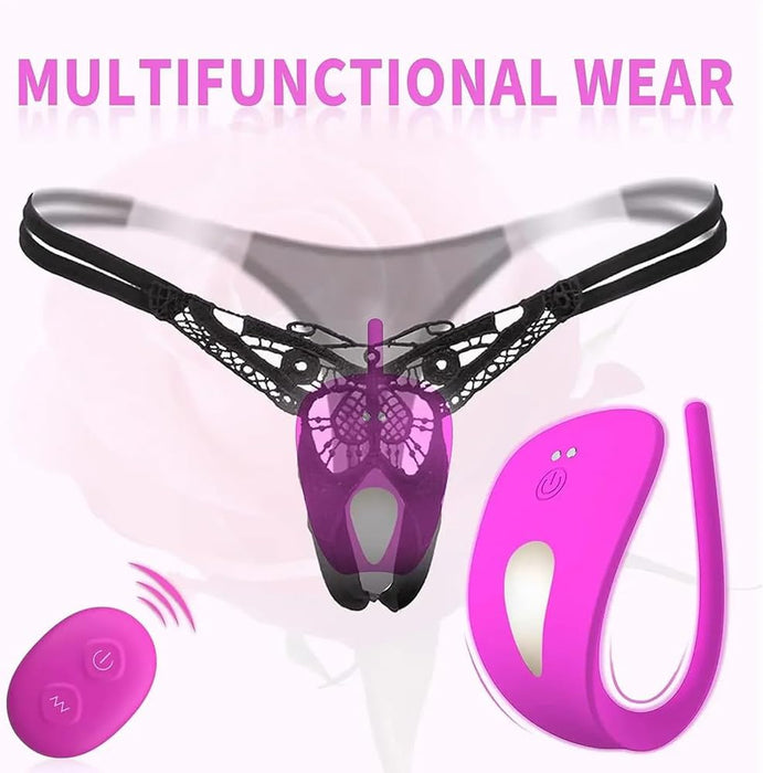 Ультратонкий Butterfly вибратор для женщин с сильной присоской и 7 режимами