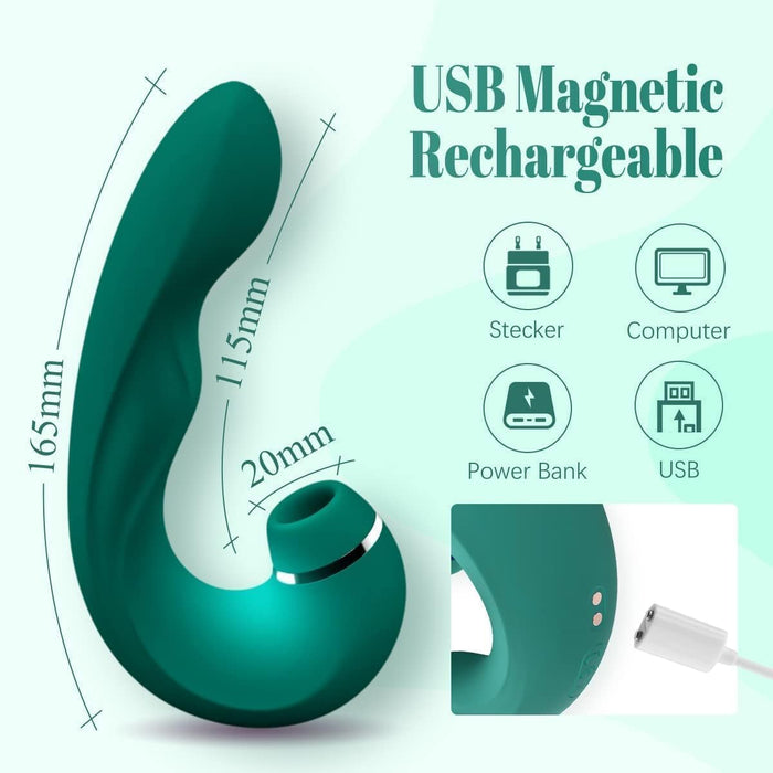 4 в 1 вибратор с сильной присоской для клитора и точки G, 10 режимов вибрации