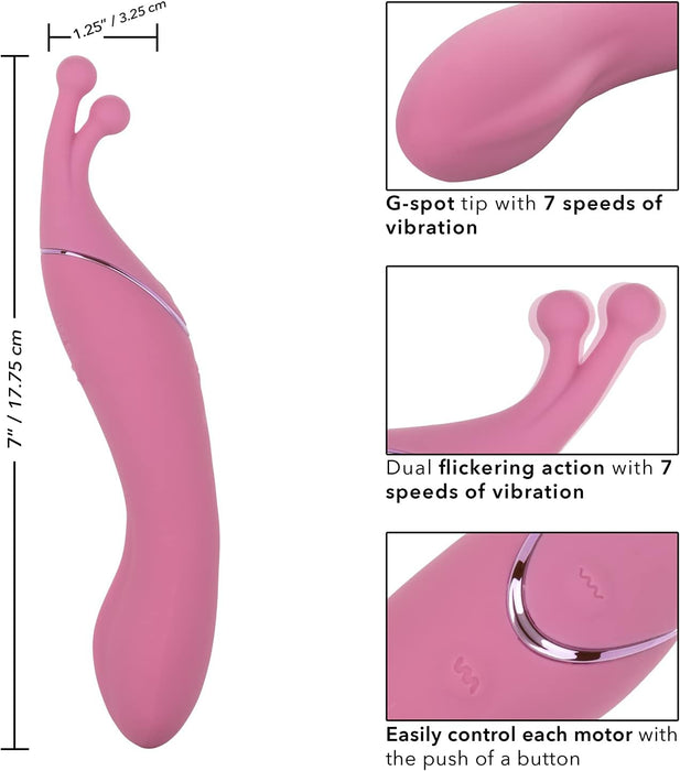 Divpusējs masāžas vibrator ar 7 vibrācijas funkcijām un drošu silikonu