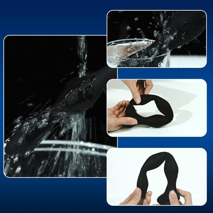 Анальный вибратор 26,5 см с функцией нагрева и электростимуляции с сильной присоской