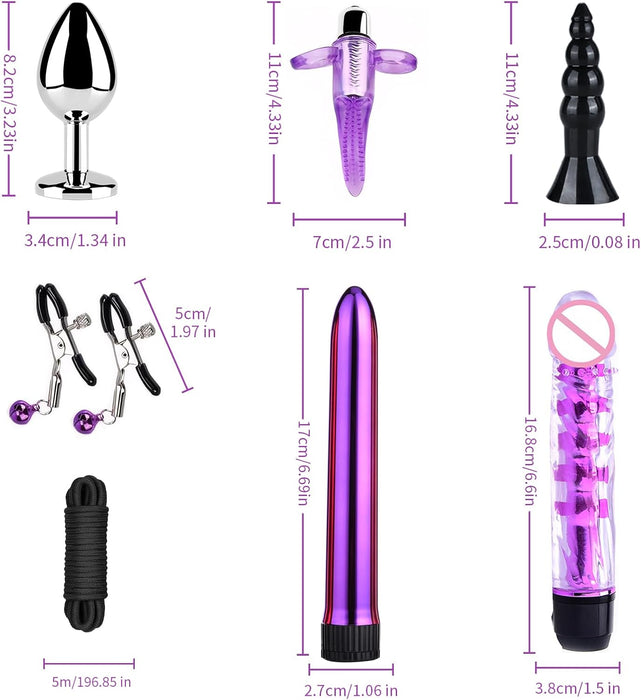 15 daļu iesācēju SM ierobežojumu komplekts ar ādas roku dzelžiem un acu masku