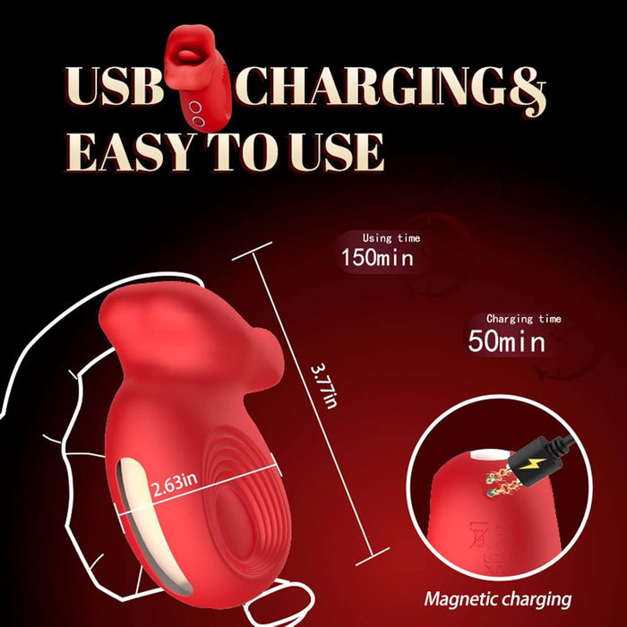 2-в-1 вибратор с сильной присоской и вибрацией – 10 режимов, эргономичный, перезаряжаемый