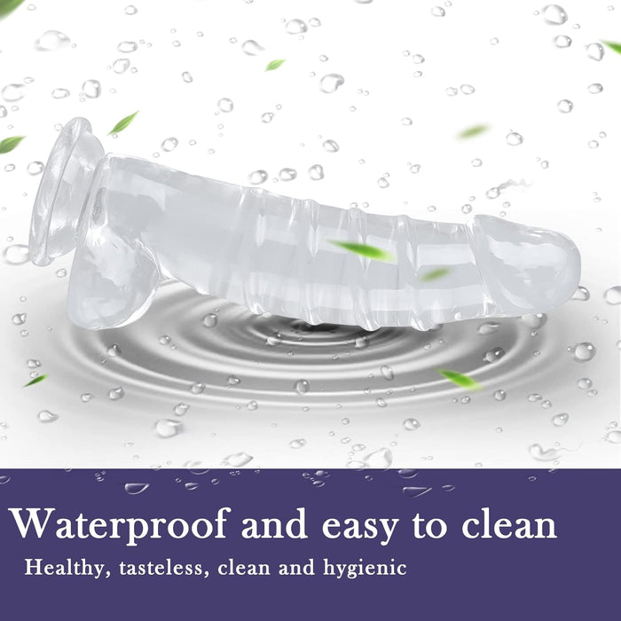 XXL caurspīdīgs dildo ar stipru piesūcekni neaizmirstamām sajūtām