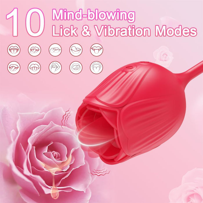 Mēles laizītāja vibrators ar 10 stumšanas režīmiem – Ūdensizturīgs spēcīgs G-punkta dildo pāriem