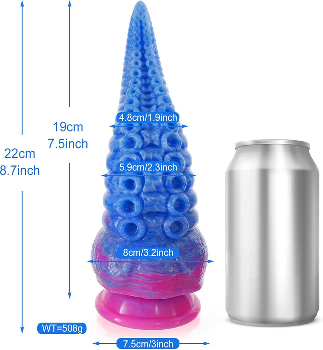 Вибратор-дилдо с щупальцами и 10 режимами вибрации с сильной присоской