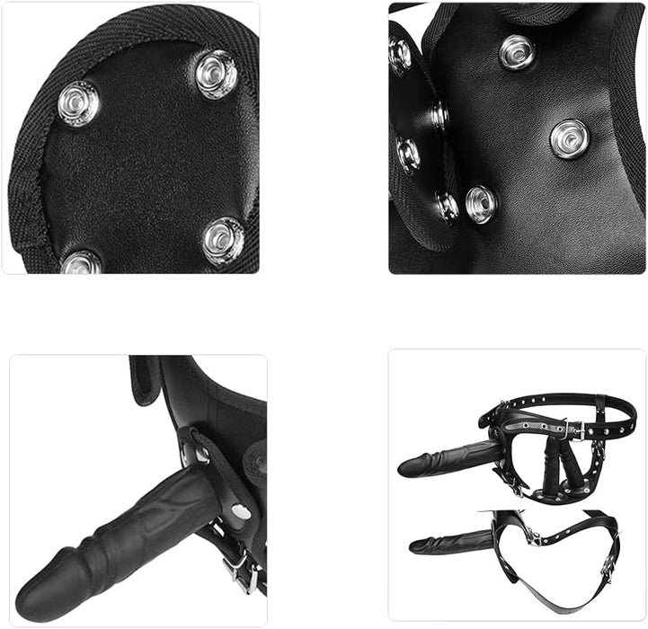 Regulējams Siksnas Gredzens ar 3 Silikona Dildo Komfortam un Baudai