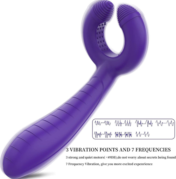 Silikona trīskāršs vibrators pāriem ar 7 režīmiem – Klitoram un G punktam