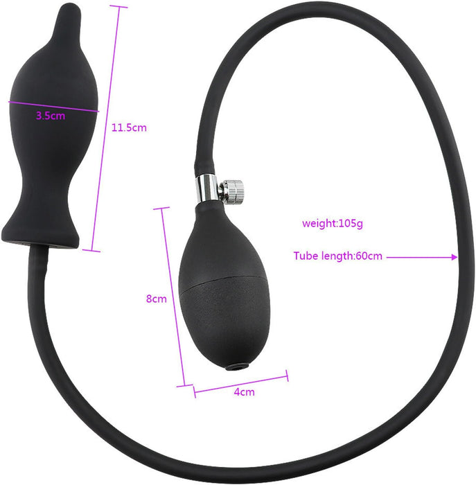 Regulējams uzpūšams silikona anālais plug ar ērtu un drošu dizainu