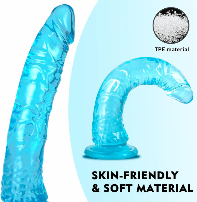 Lifelike Lover Luxe reālistisks dildo ar spēcīgu piesūcekni, zils, 22 cm