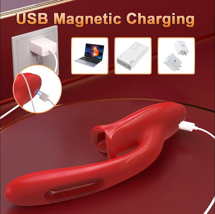 3 in 1 Silikona Rabbit Vibrators ar 10 Sūkšanas, Vibrācijas un Sitienu Režīmiem