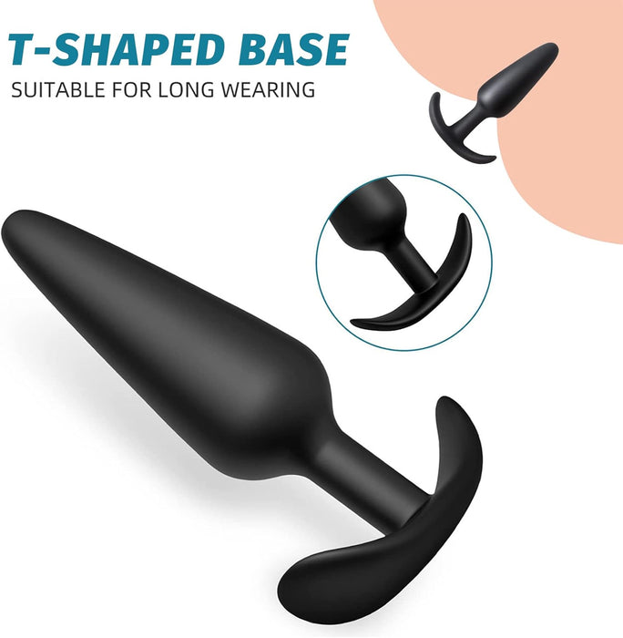 Silikona Anālo Aizbāžņu Komplekts: Mazs, Vidējs un Liels