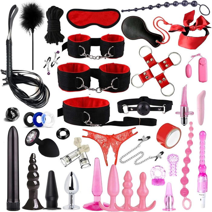 Набор для БДСМ из 39 предметов для пар с сильной присоской – кожа и аксессуары