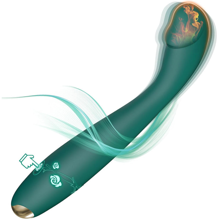 Вибратор-дилдо с сильной присоской, 19 см, 10 режимов и подогревом