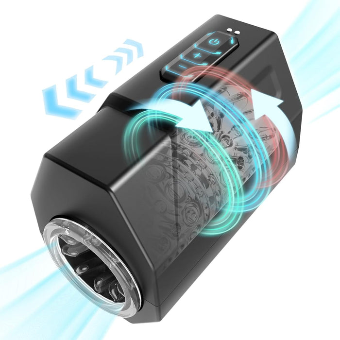 Masturbators vīriešiem ar 5 teleskopiskiem rotācijas režīmiem un 7 ātrumiem