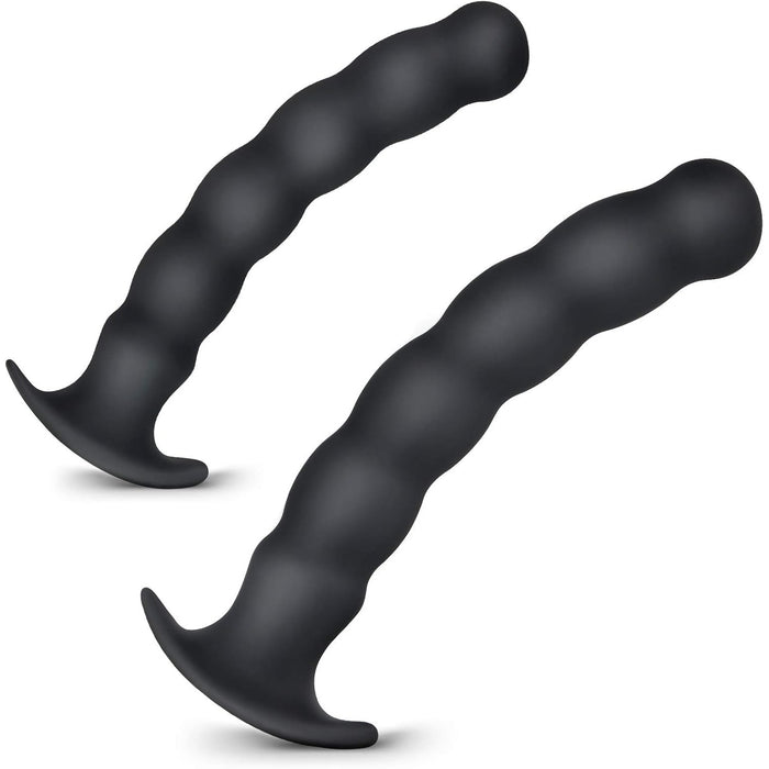 Силиконовый анальный плаг с спиральной формой и с сильной присоской, комплект из 2 размеров