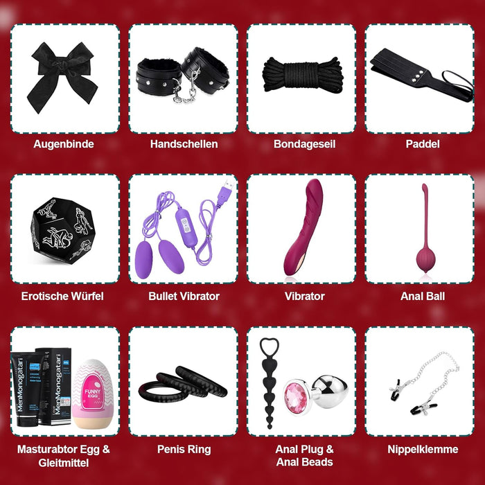 Эротический подарочный набор из 13 предметов с сильной присоской для пар и одиночек 2025
