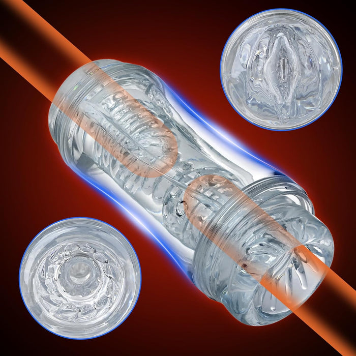 Мастурбатор для мужчин с 3D реалистичной вагиной и двумя отверстиями с сильной присоской