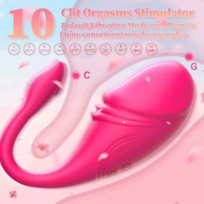 Ergonomisks Bezvadu Vibrators Sievietēm ar Lietotni un 9 Režīmiem