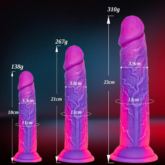 Realistiska silikona dildo komplekts ar spēcīgu piesūcekni, 3 izmēri