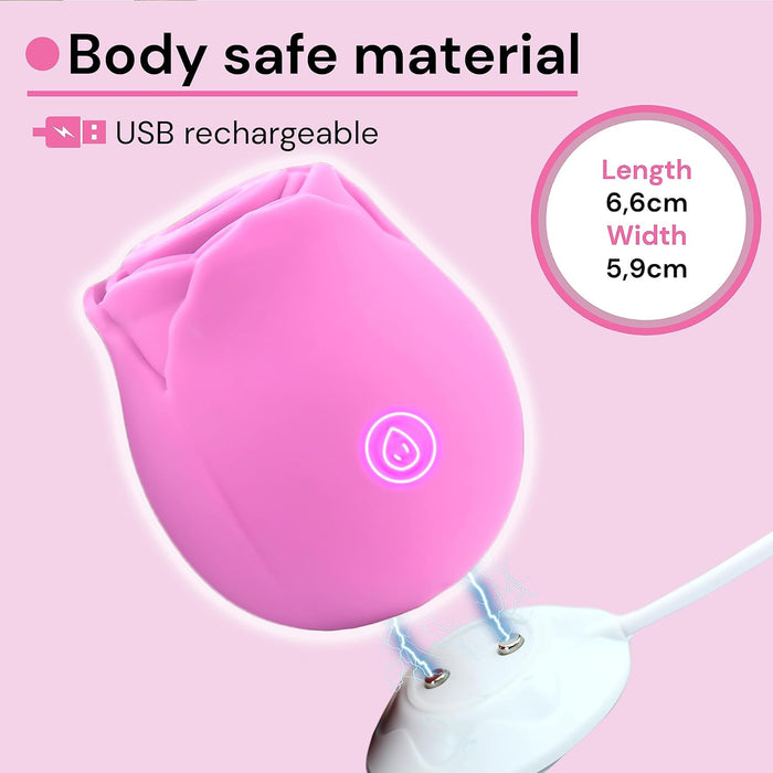 Klitorālāis piesūcējs ar 10 režīmiem, 6,6 cm garš un USB uzlādējams vibrators sievietēm