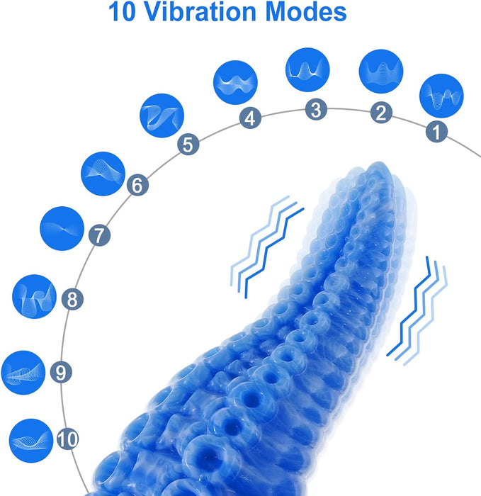 Вибратор-дилдо с щупальцами и 10 режимами вибрации с сильной присоской