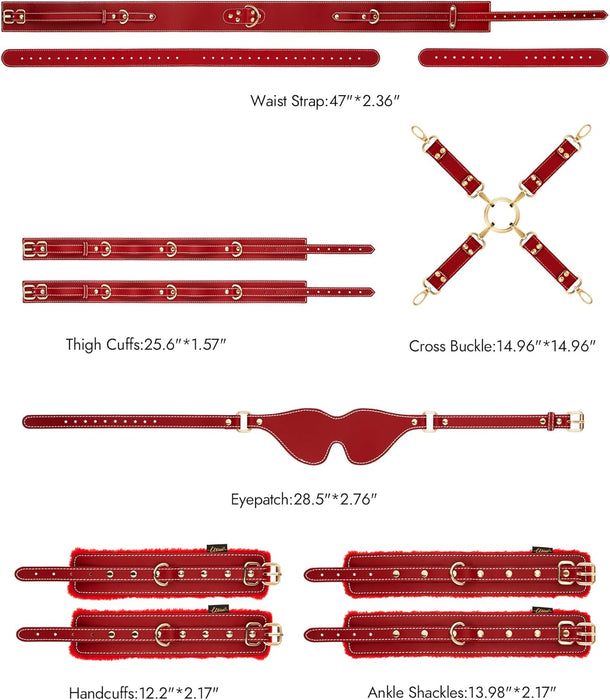Набор для БДСМ из 6 предметов с регулируемыми наручниками и с сильной присоской