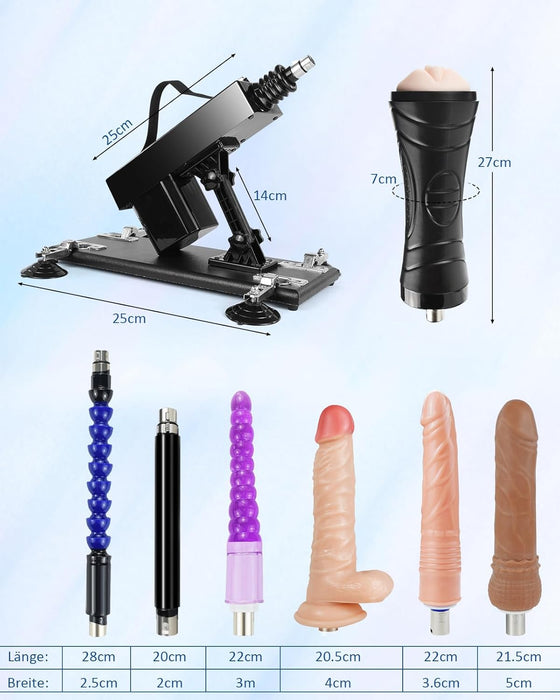 Automātiskā sekss mašīna vīriešiem ar anālo dildo un dažādām piederumu iespējām