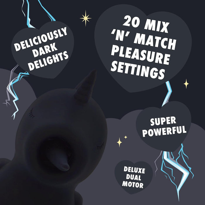 Wild Spirit melns 9 cm ārējās stimulācijas vibrators ar 20 režīmiem
