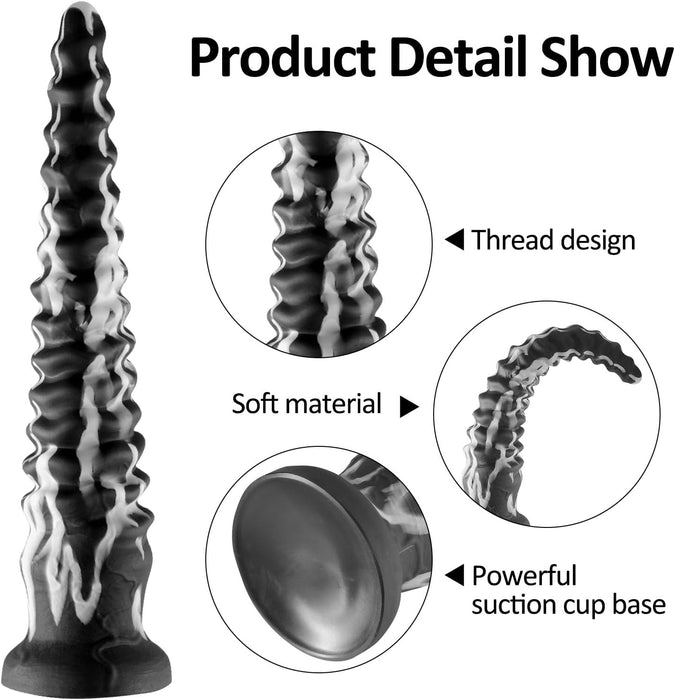 50 cm Spiralveida Fantāzijas Dildo ar Spēcīgu Piesūcekni Bez Rokām