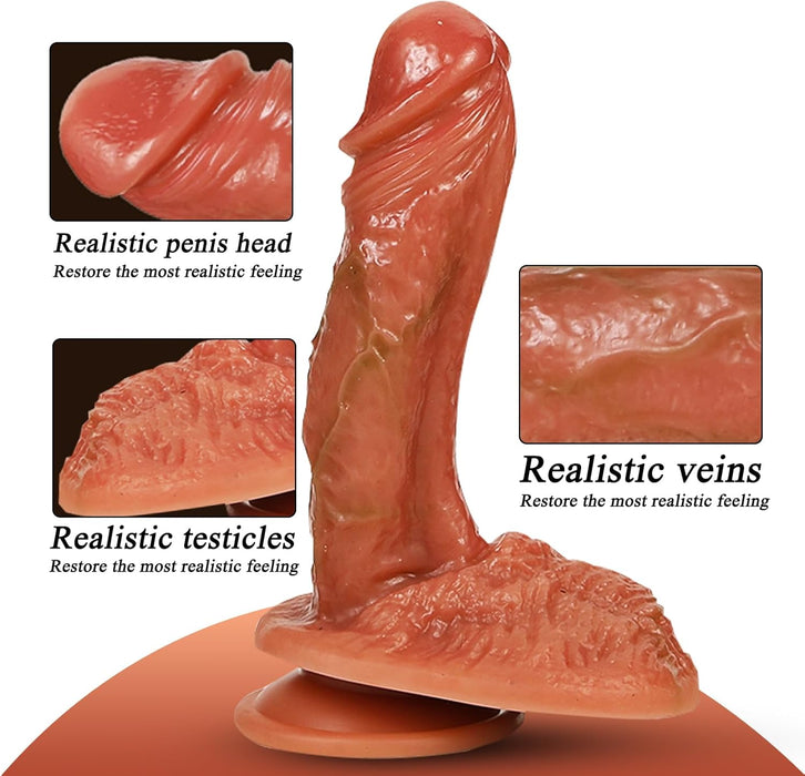 Реалистичный дилдо из жидкого силикона с сильной присоской XXL
