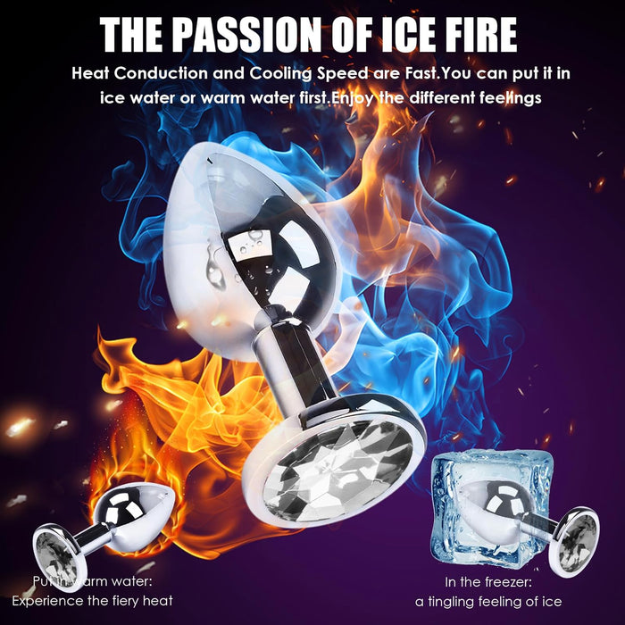 Набор из 3 металлических анальных пробок для женщин и пар с сильной присоской