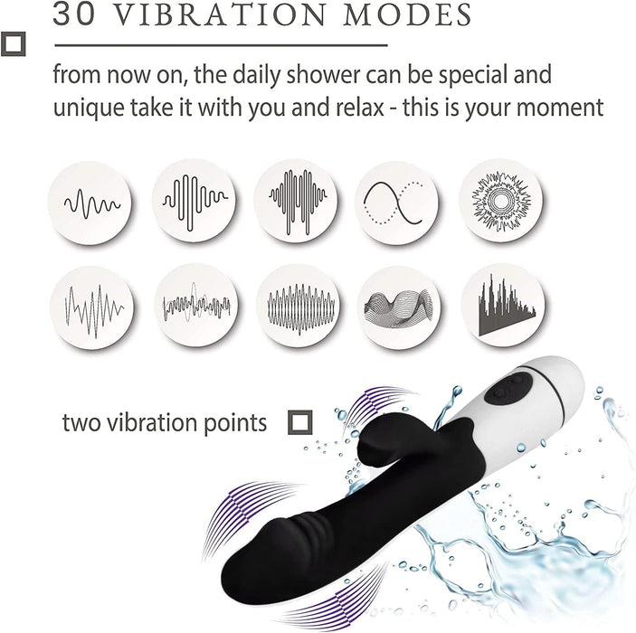 Rabbit вибратор для женщин 19 см с 30 режимами вибрации с сильной присоской