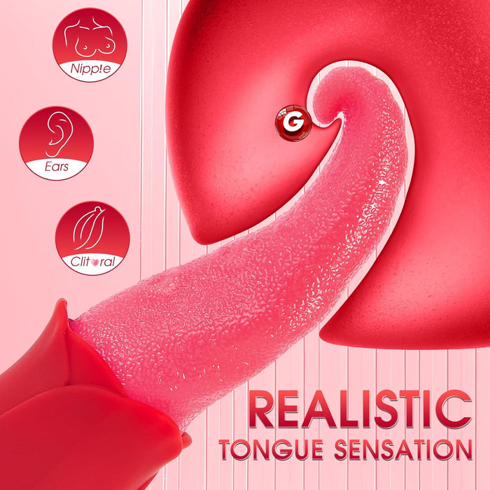 Mēles vibrator ar 10 režīmiem un reālistisku pieskārienu